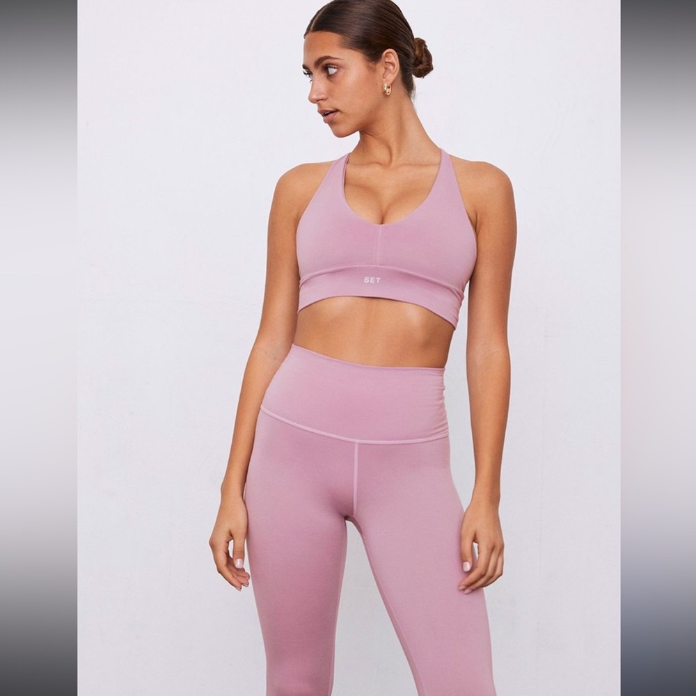 SET Active Women's Leggings and Top in Mauve - Picture 5 of 6